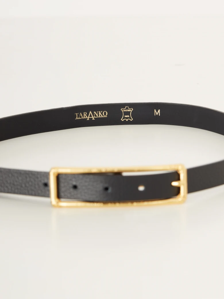 Black thin leather belt
