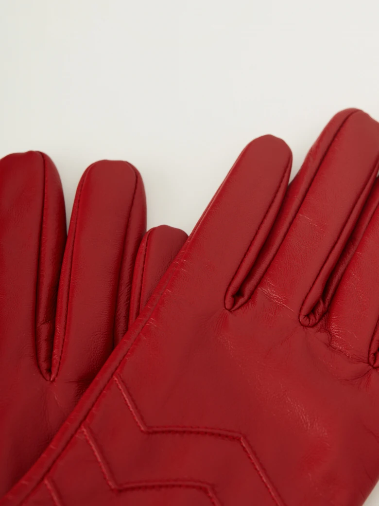 Red leather gloves