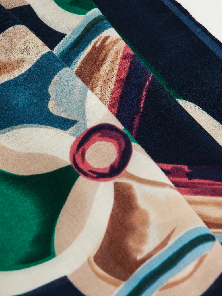 Light scarf with floral pattern