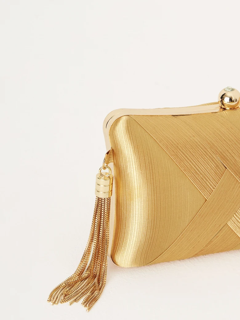 Golden handbag with chain