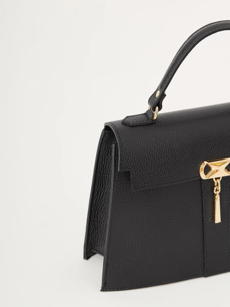 Black leather hand bag