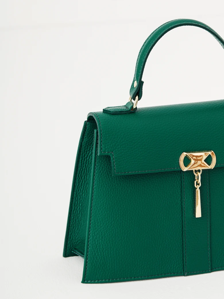 Green leather bag
