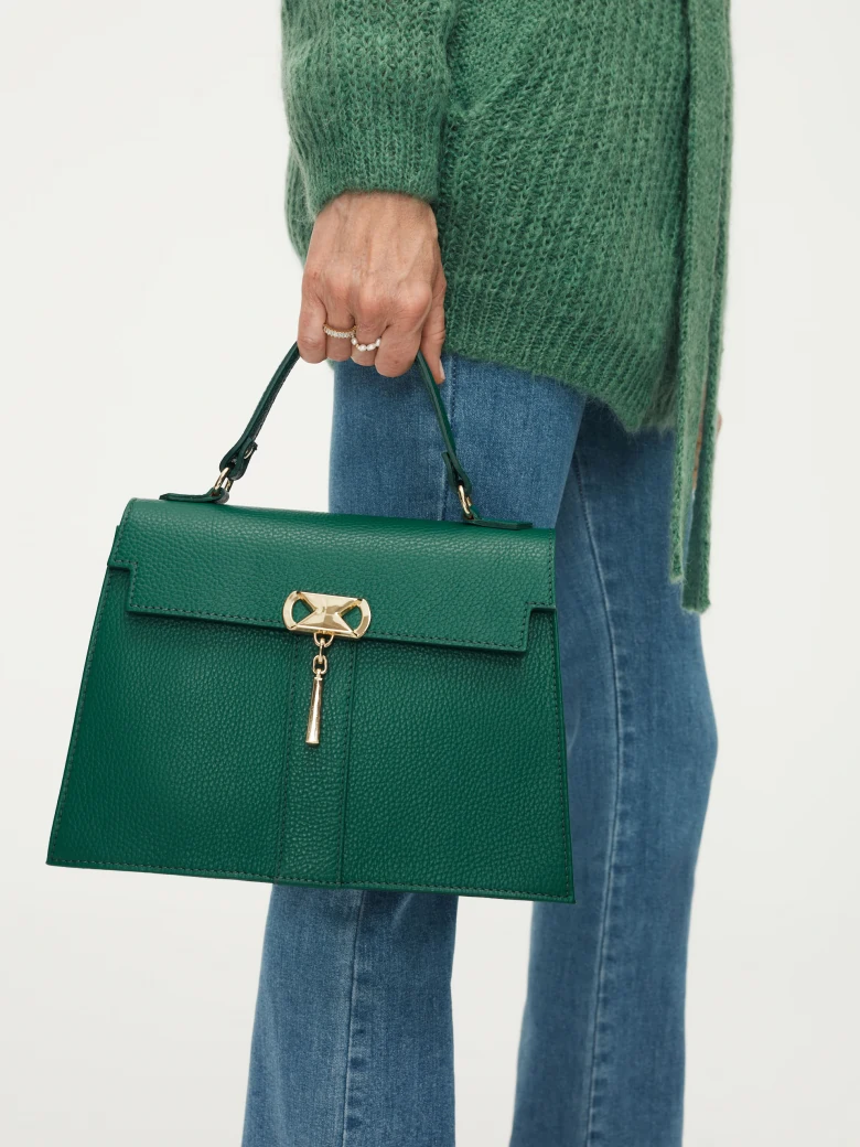 Green leather bag