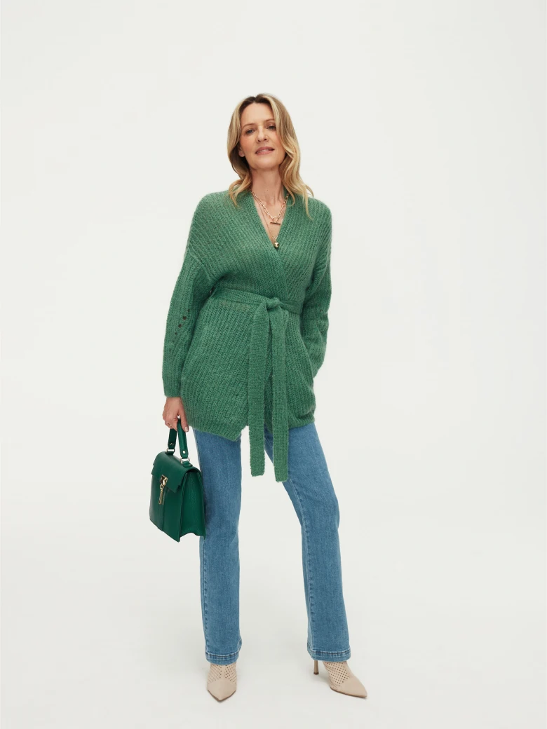 Green leather bag