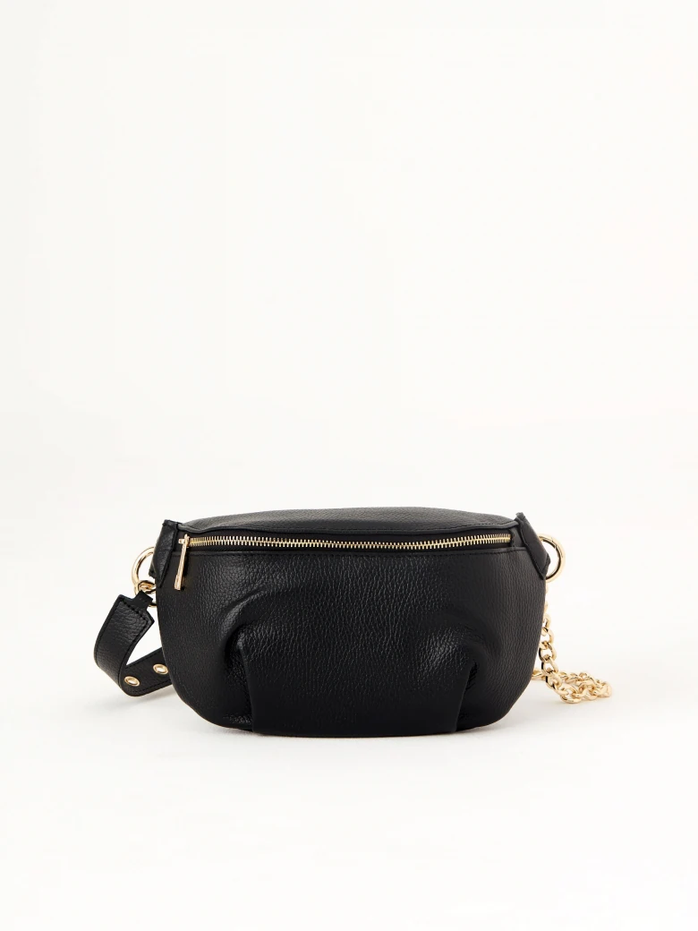 Black leather nerd bag
