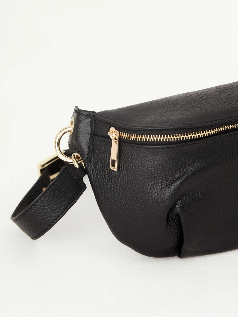 Black leather nerd bag