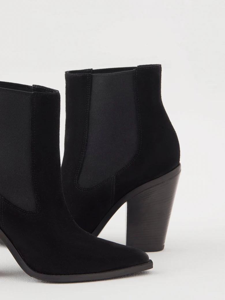 Classic black boots with a small heel