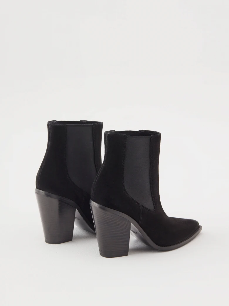 Classic black boots with a small heel