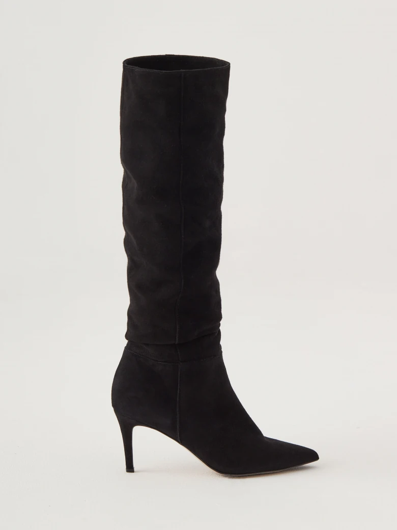 Natural suede leather boots