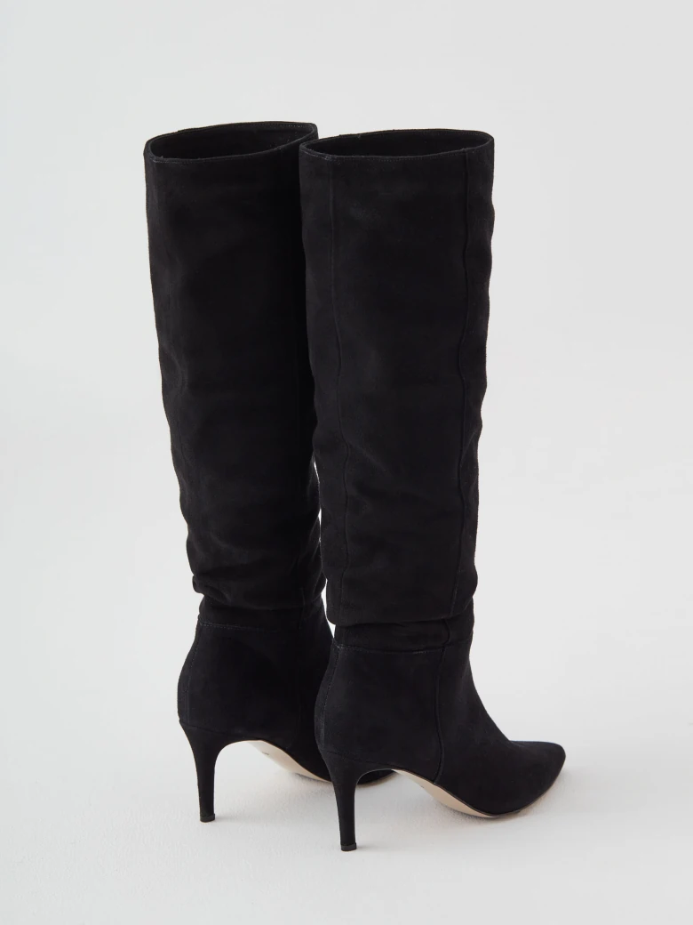 Natural suede leather boots