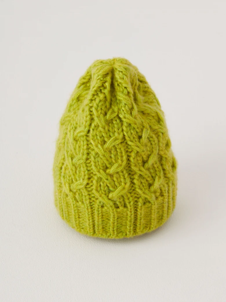 Lime cap with added wool