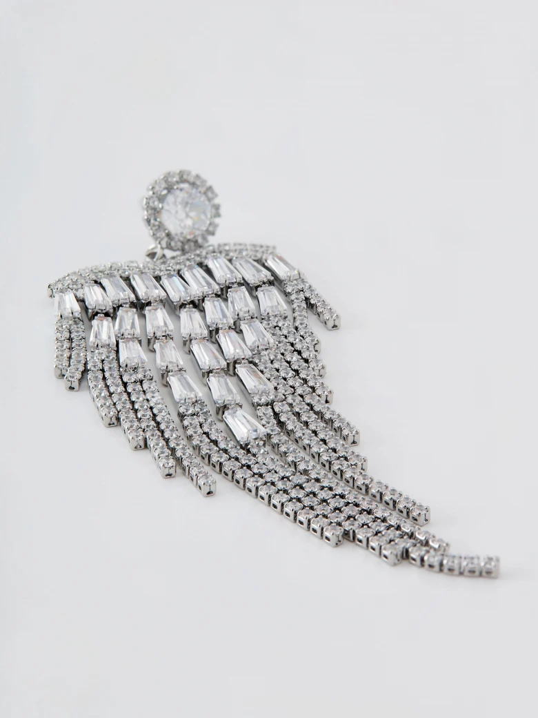 Silver earrings with zircons
