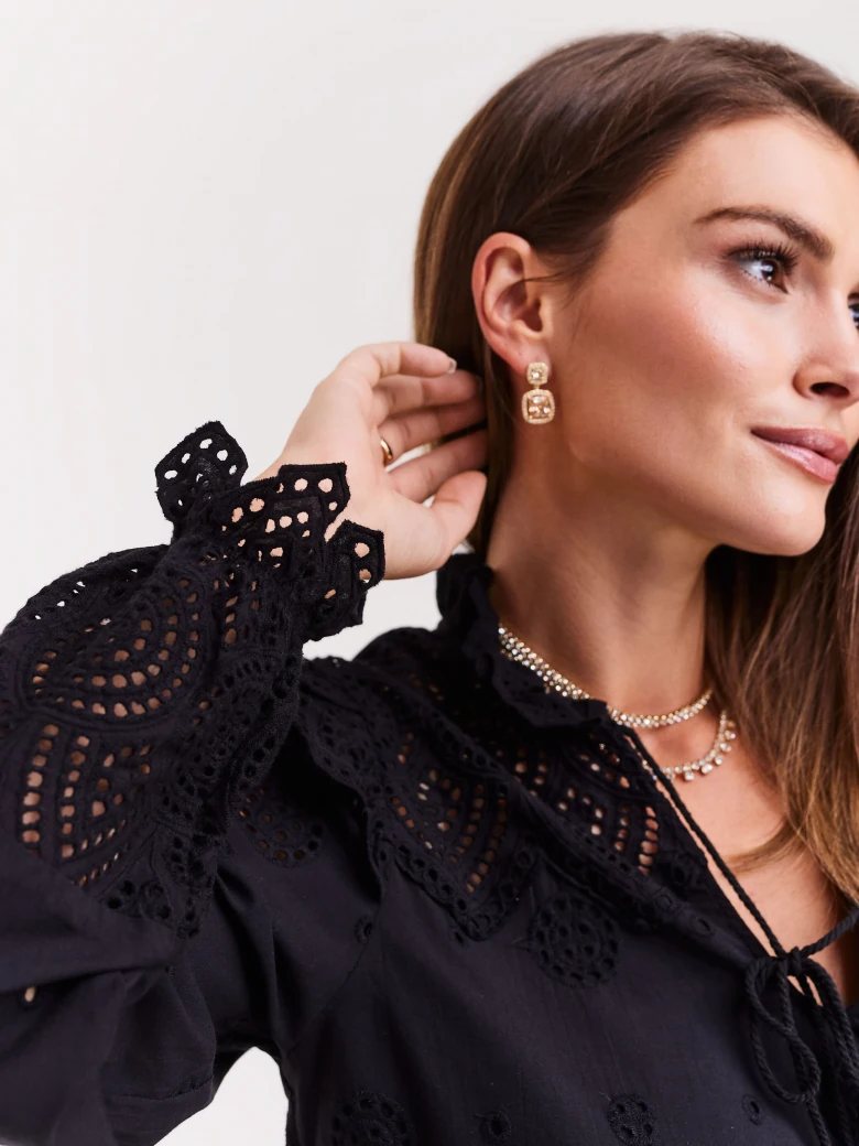 Champagne colored earrings with ornaments