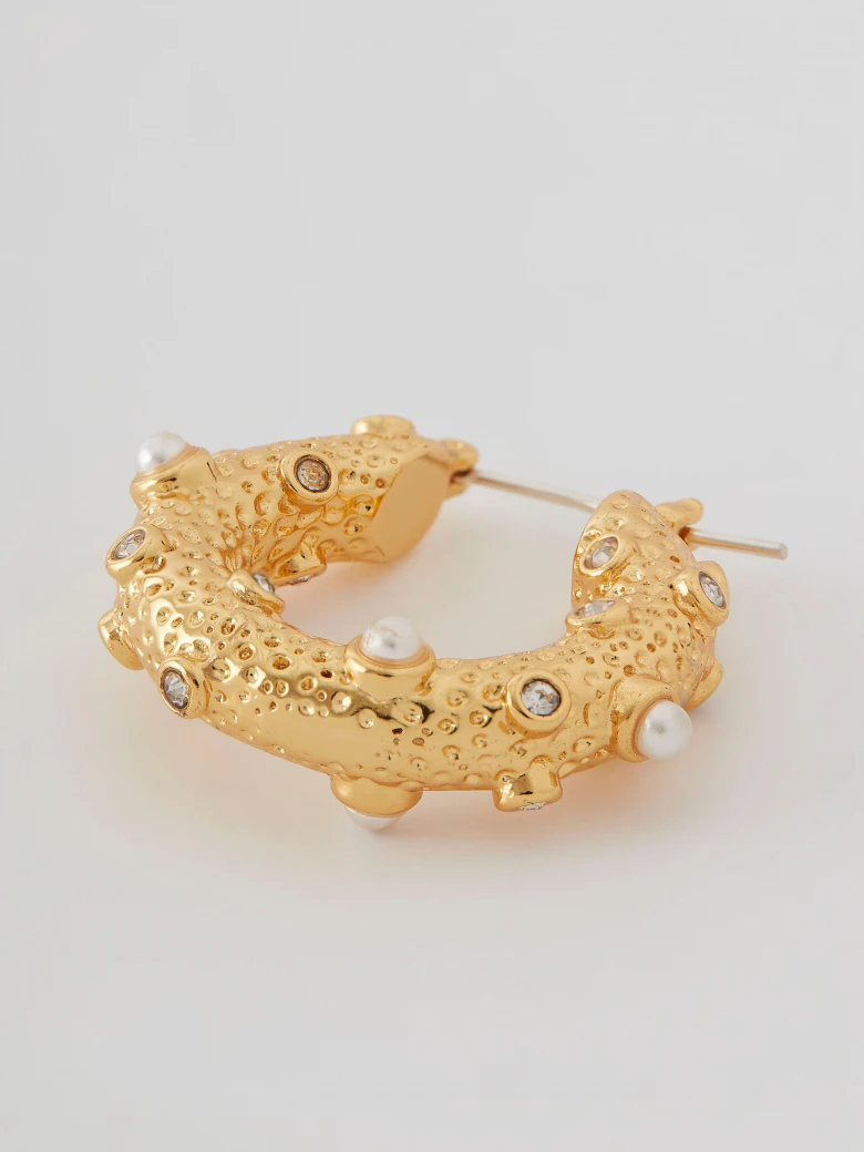 Decorated hoop earrings
