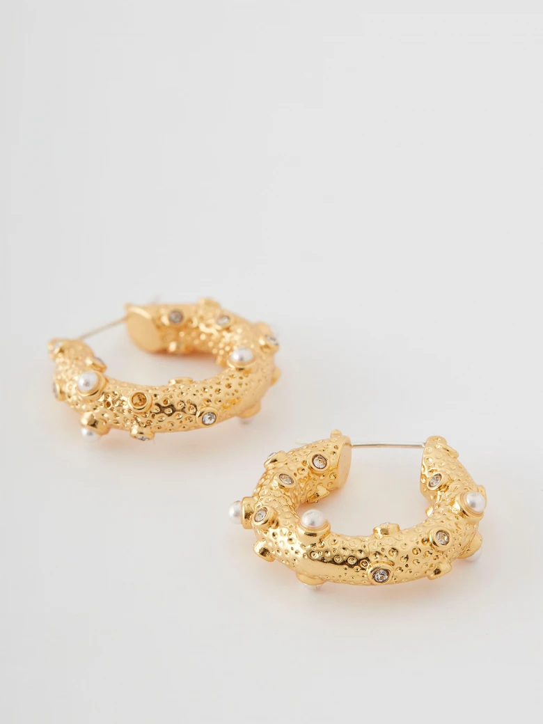 Decorated hoop earrings