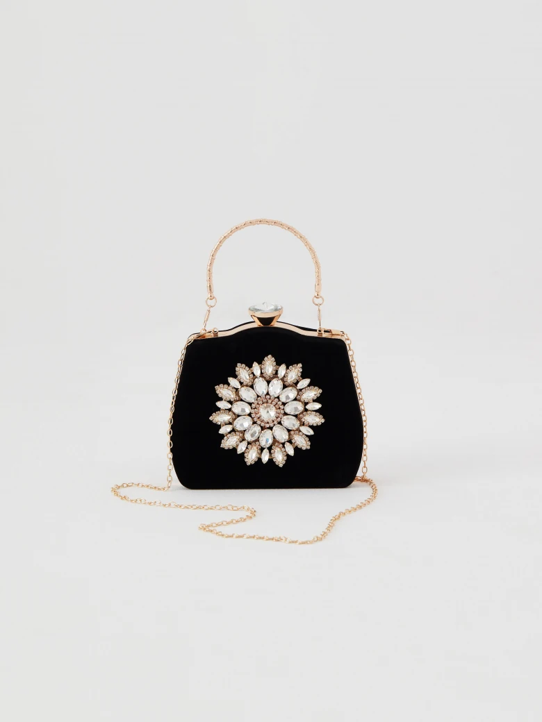 Small box type bag with ornaments