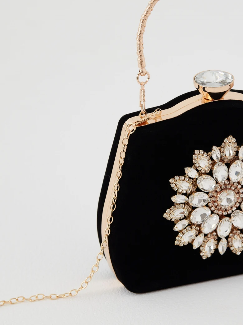 Small box type bag with ornaments