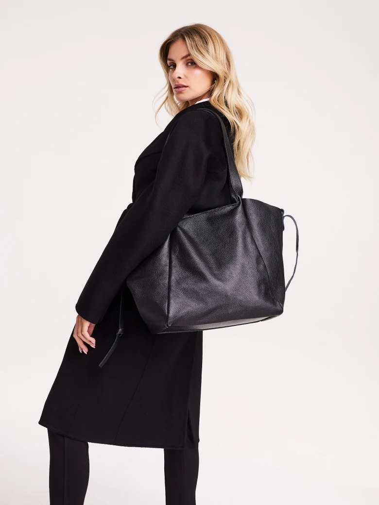 Czarna klasyczna torba typu shopper
