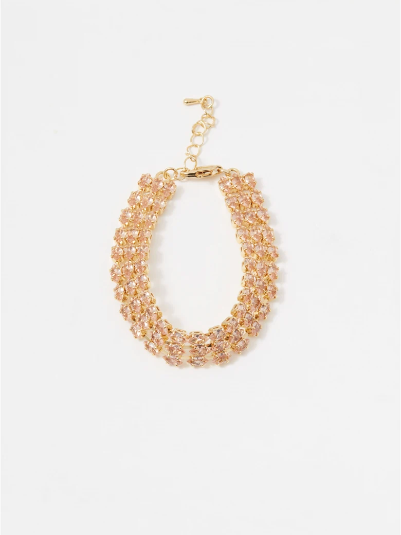 Gold-plated glass crystal bracelet