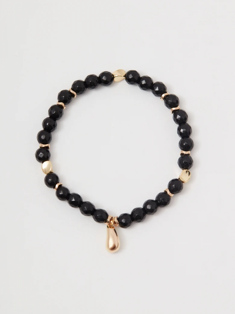 Gold-plated bracelet with onyx