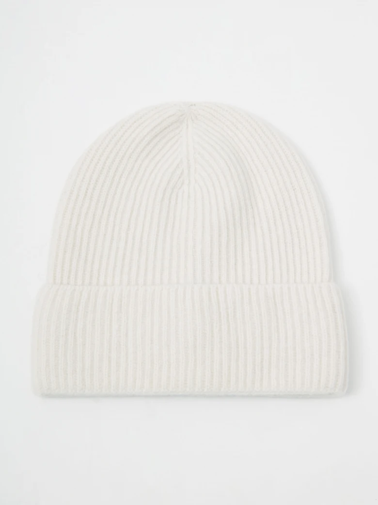 Cream wool hat with cashmere blend