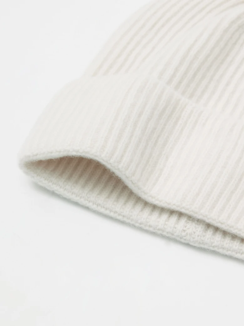 Cream wool hat with cashmere blend