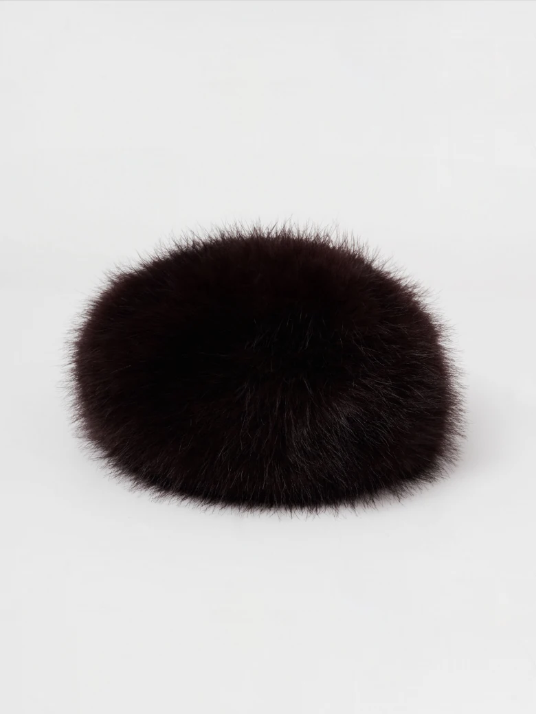 Chocolate faux fur hat