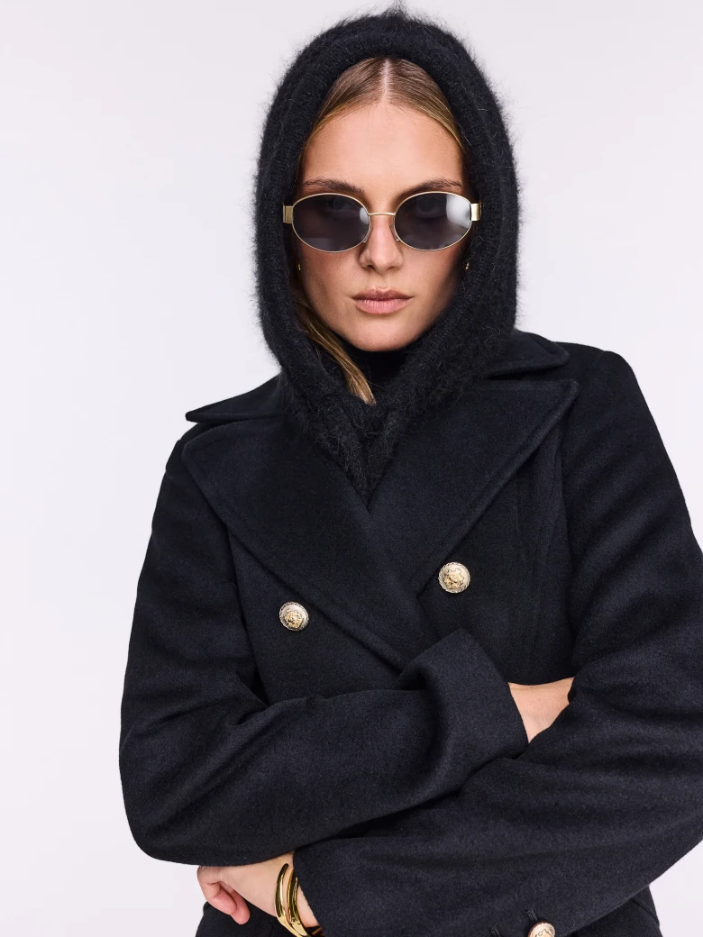 Black balaclava with angora
