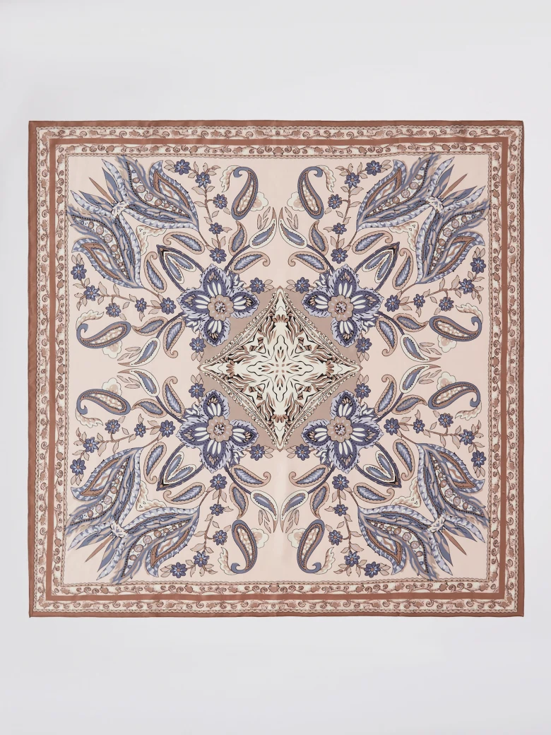Large silk patterned scarf