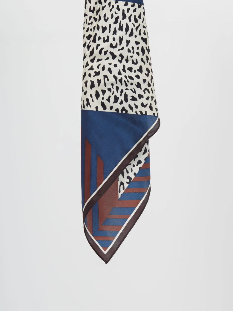 Silk scarf with geometric patterns