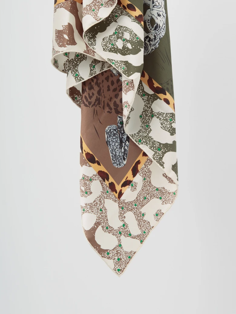 Large reversible silk scarf