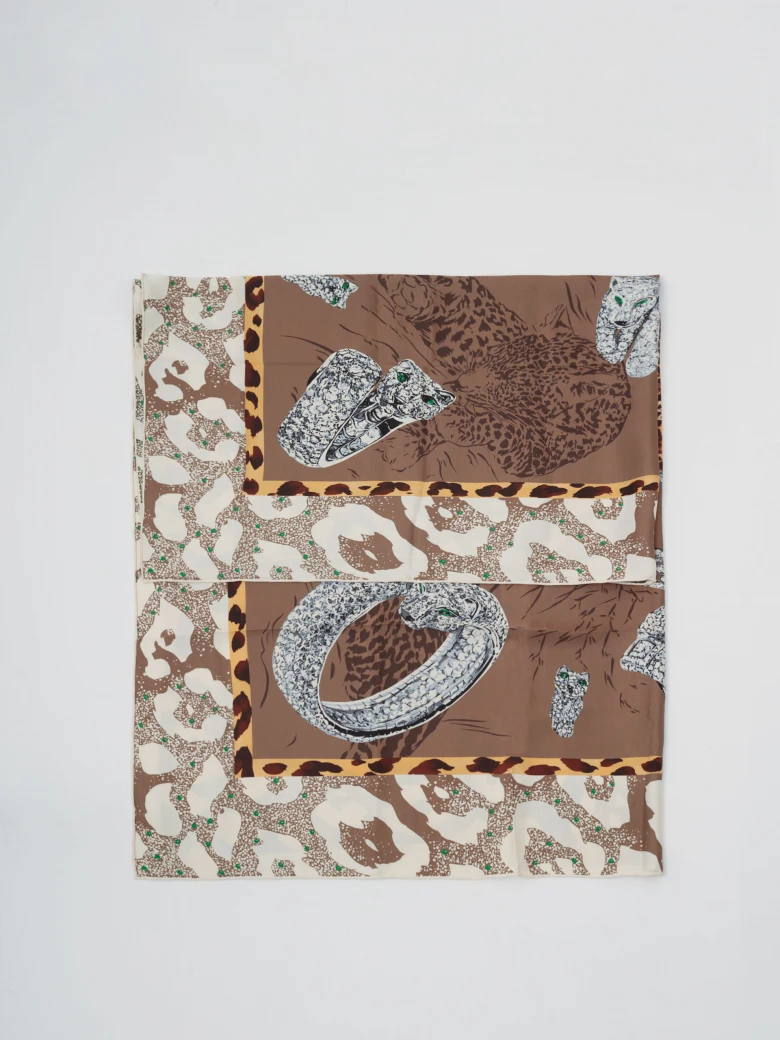 Large reversible silk scarf