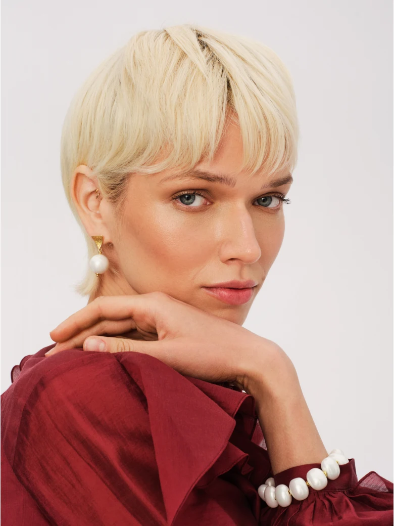 Pozłacane kolczyki z perłami