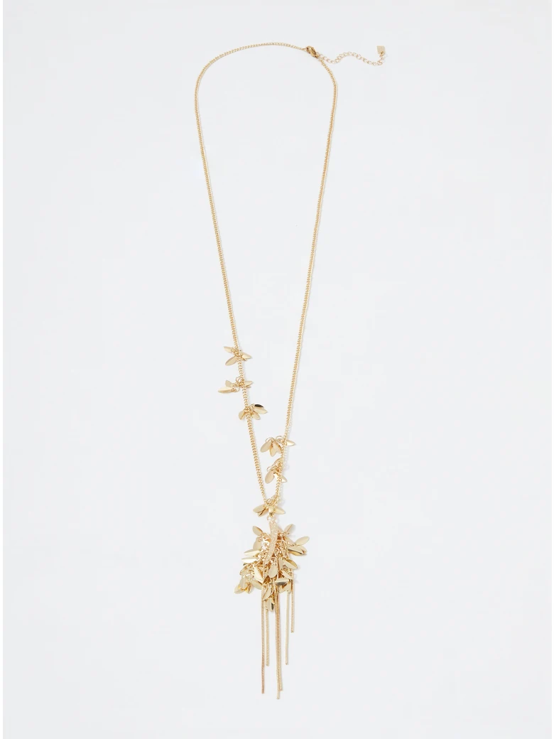 Long gold-plated necklace with pendant