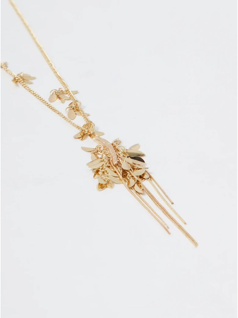 Long gold-plated necklace with pendant