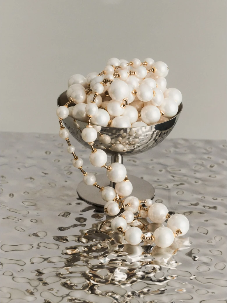 Gold-plated necklace with pearls