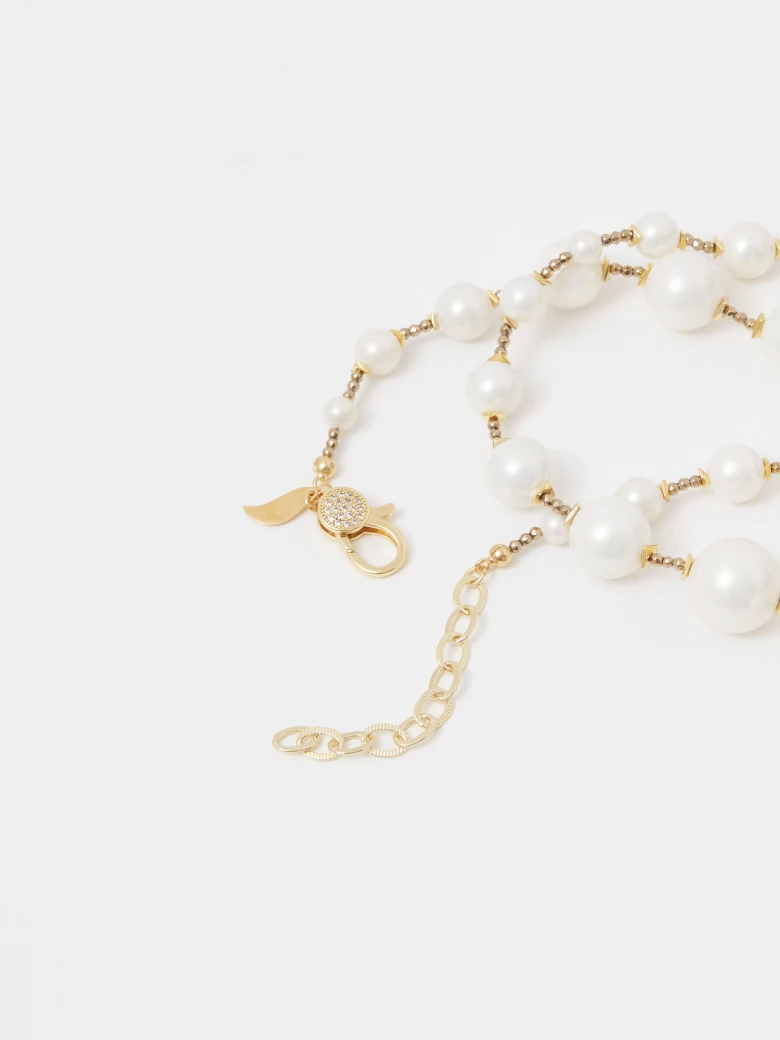 Gold-plated necklace with pearls