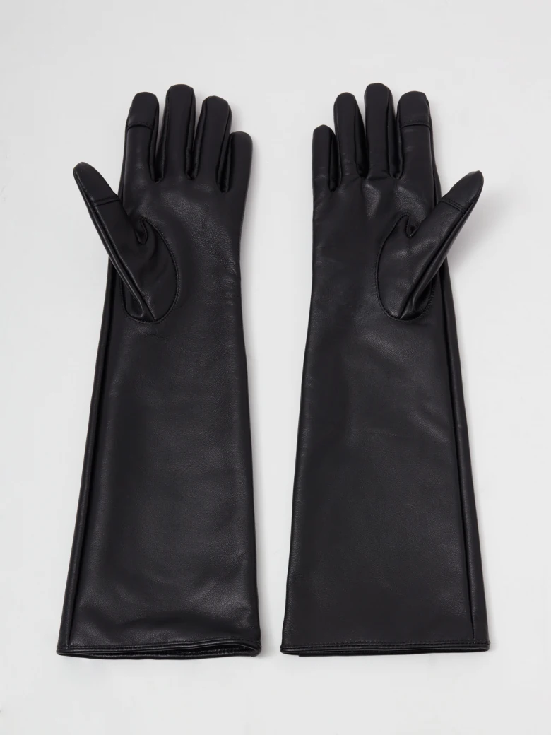 Black gloves made of natural leather