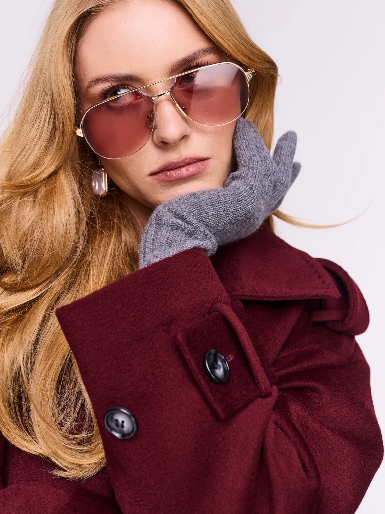 Cashmere gloves in gray