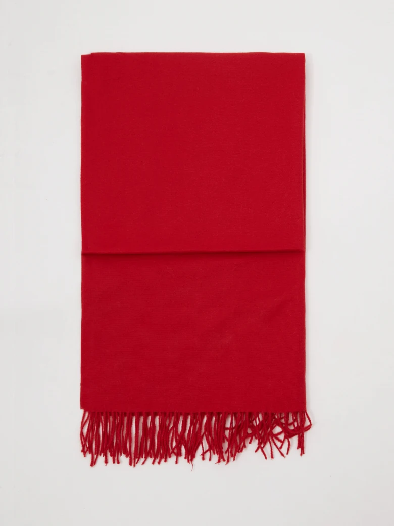 Red scarf with wool and cashmere blend
