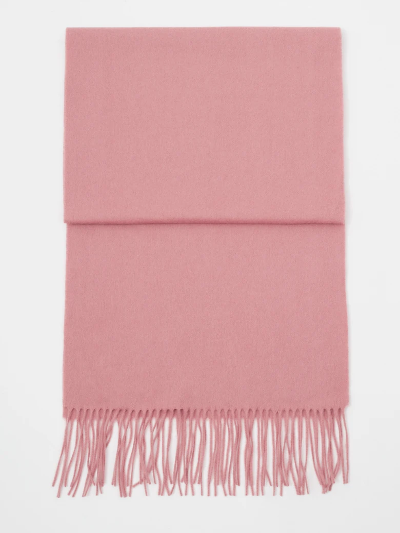 Pink wool scarf with cashmere blend