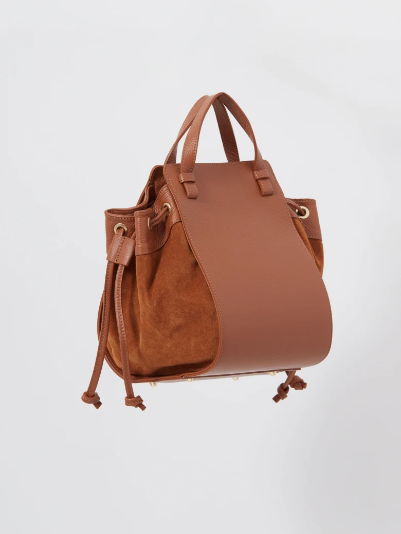 Brown leather handbag