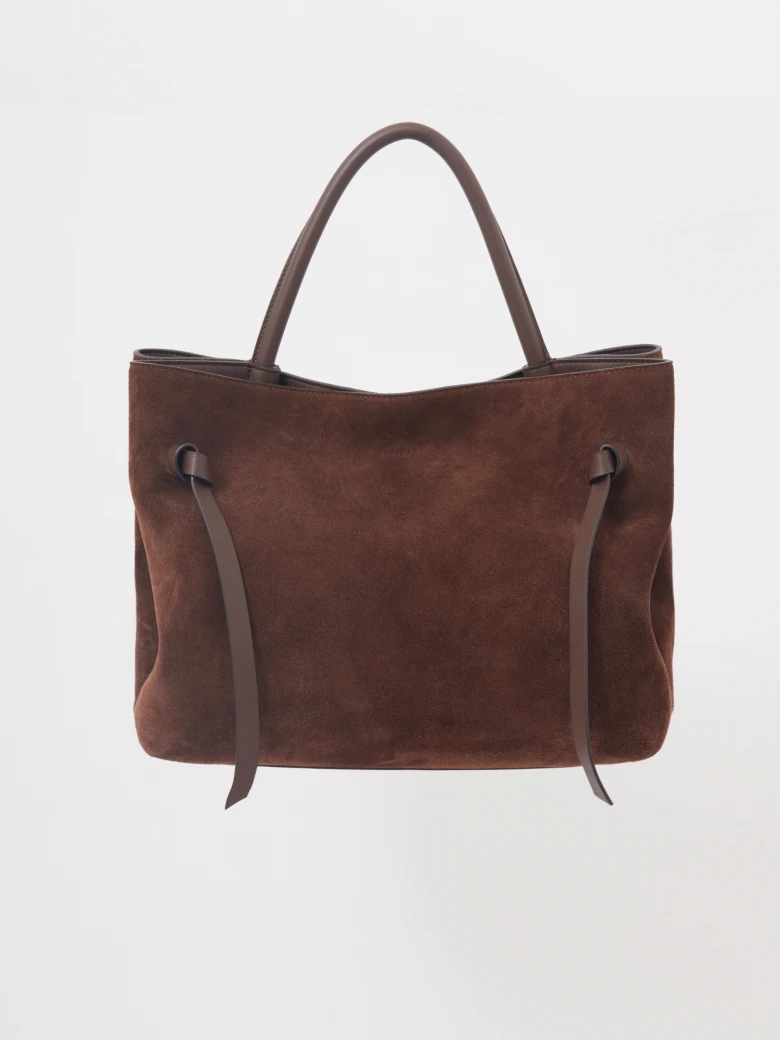 Chocolate brown leather handbag