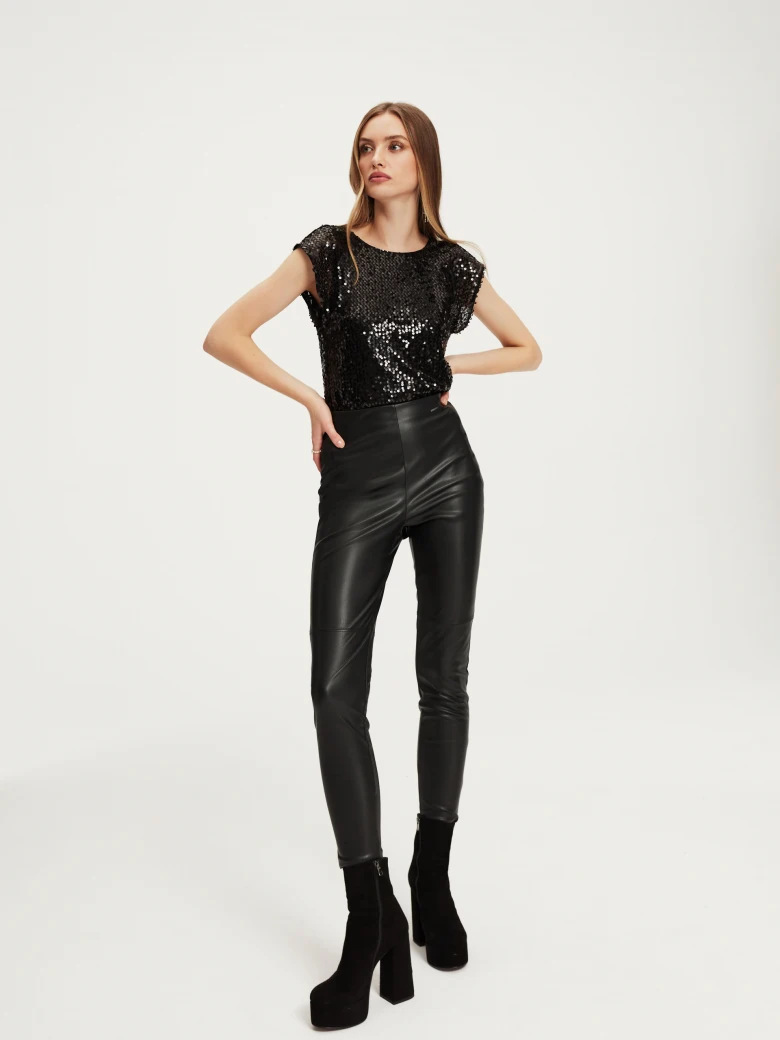 Black sequined blouse
