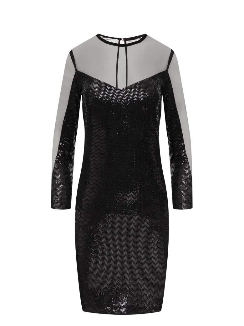 Elegancka czarna sukienka z cekinami