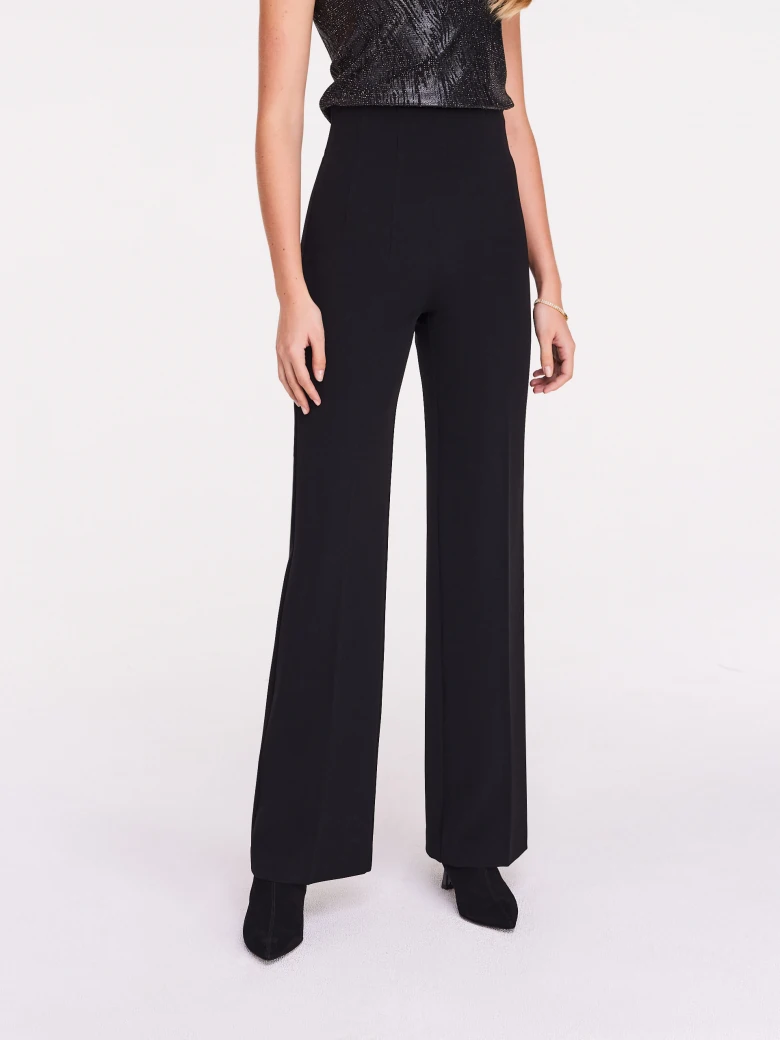 Black pants with flared legs