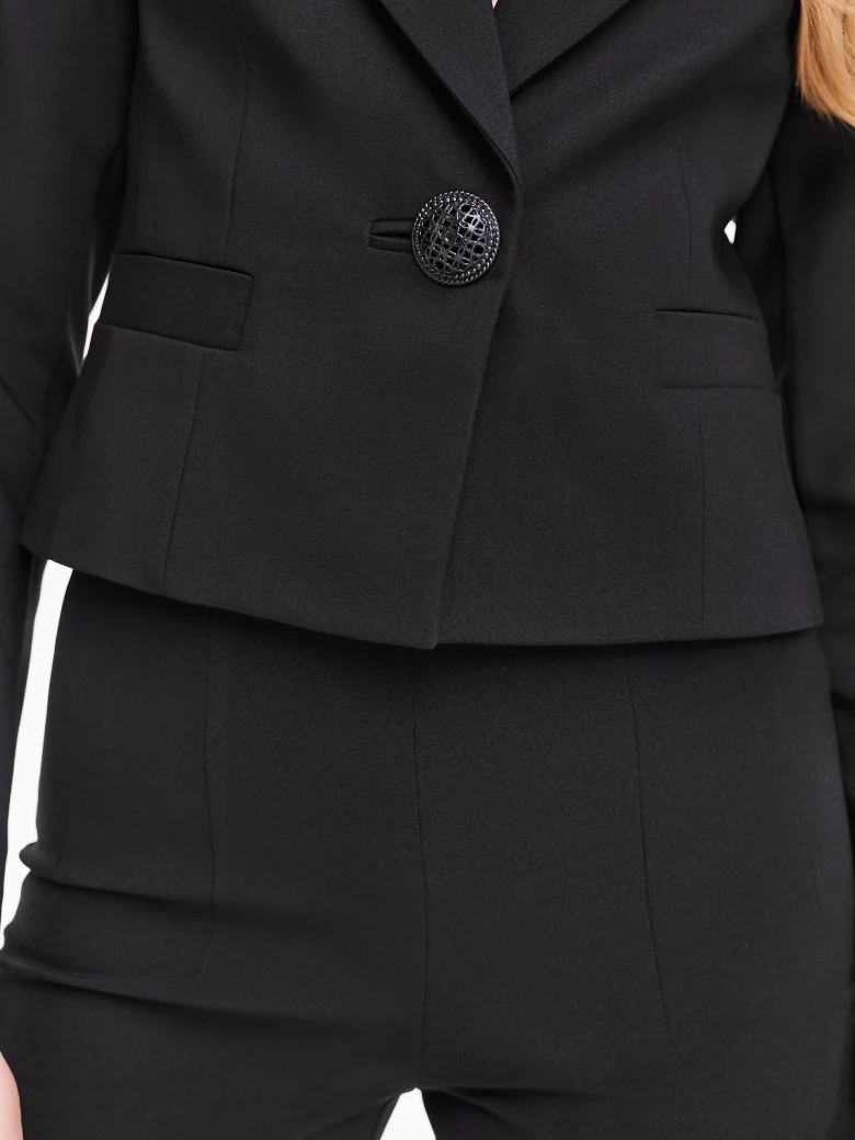 Short black jacket with rose