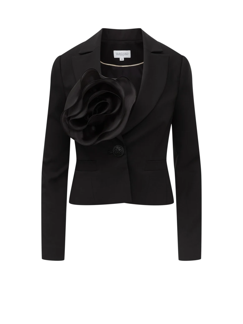 Short black jacket with rose