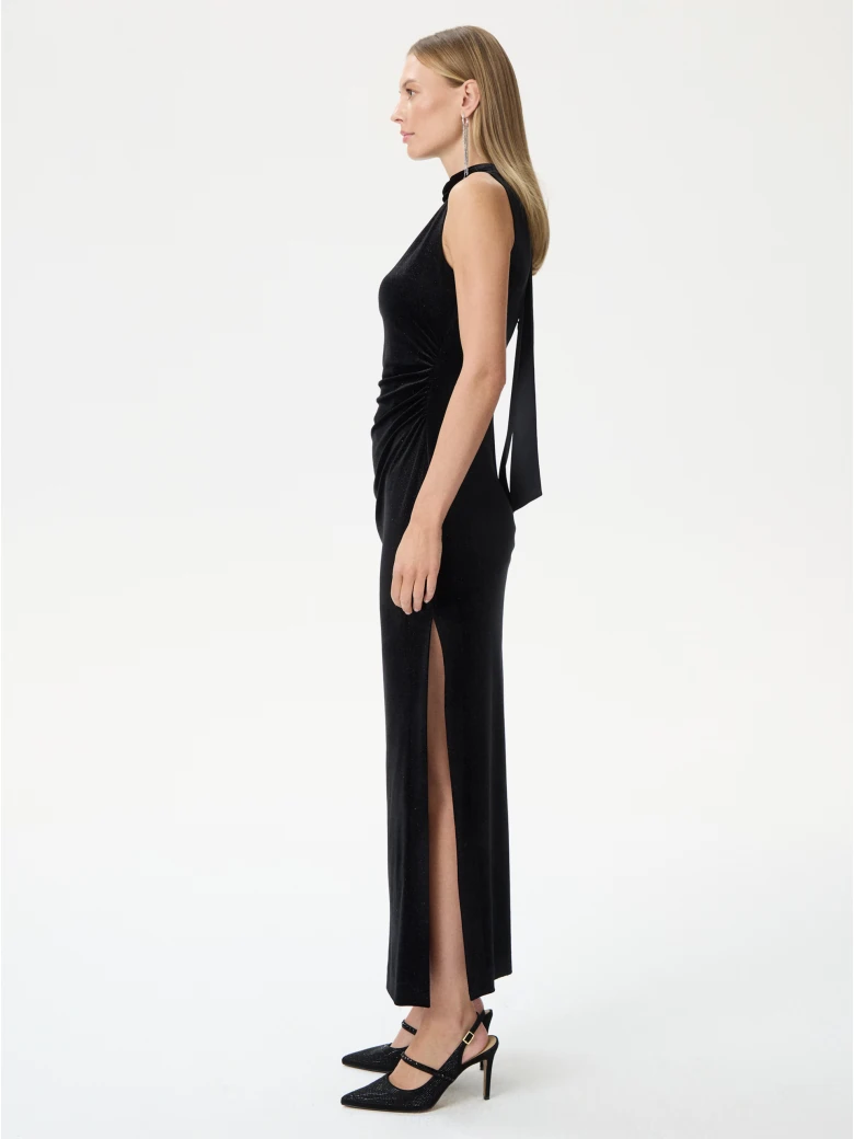 Black maxi dress with a low back