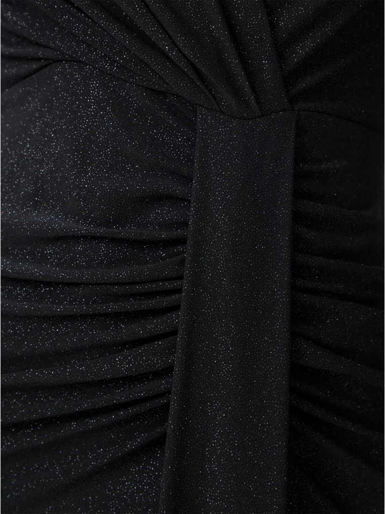 Black fitted maxi dress with shine